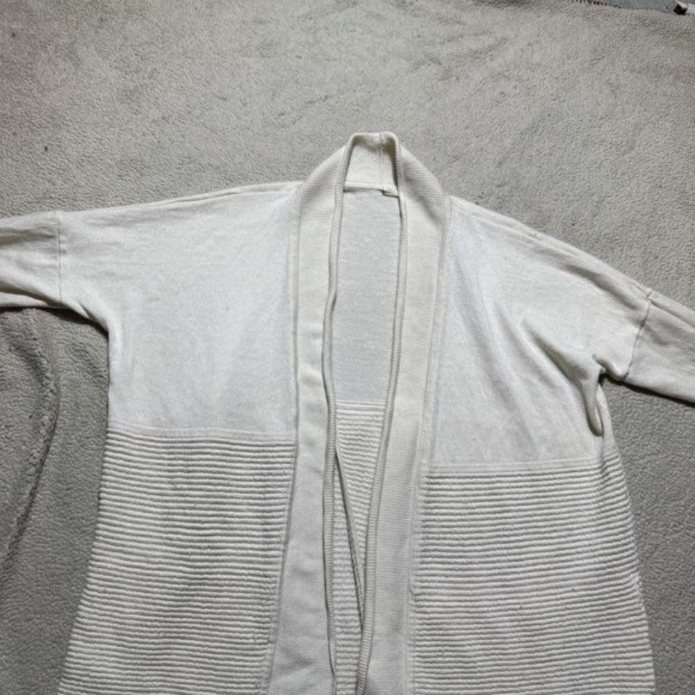 Lululemon Cardigan Womens Large Sit In Lotus Wrap II Merino Wool Split Back Rib - Picture 3 of 11